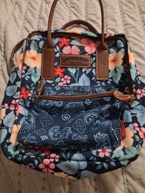 Unionbay Floral Navy Mini Backpack Handbag